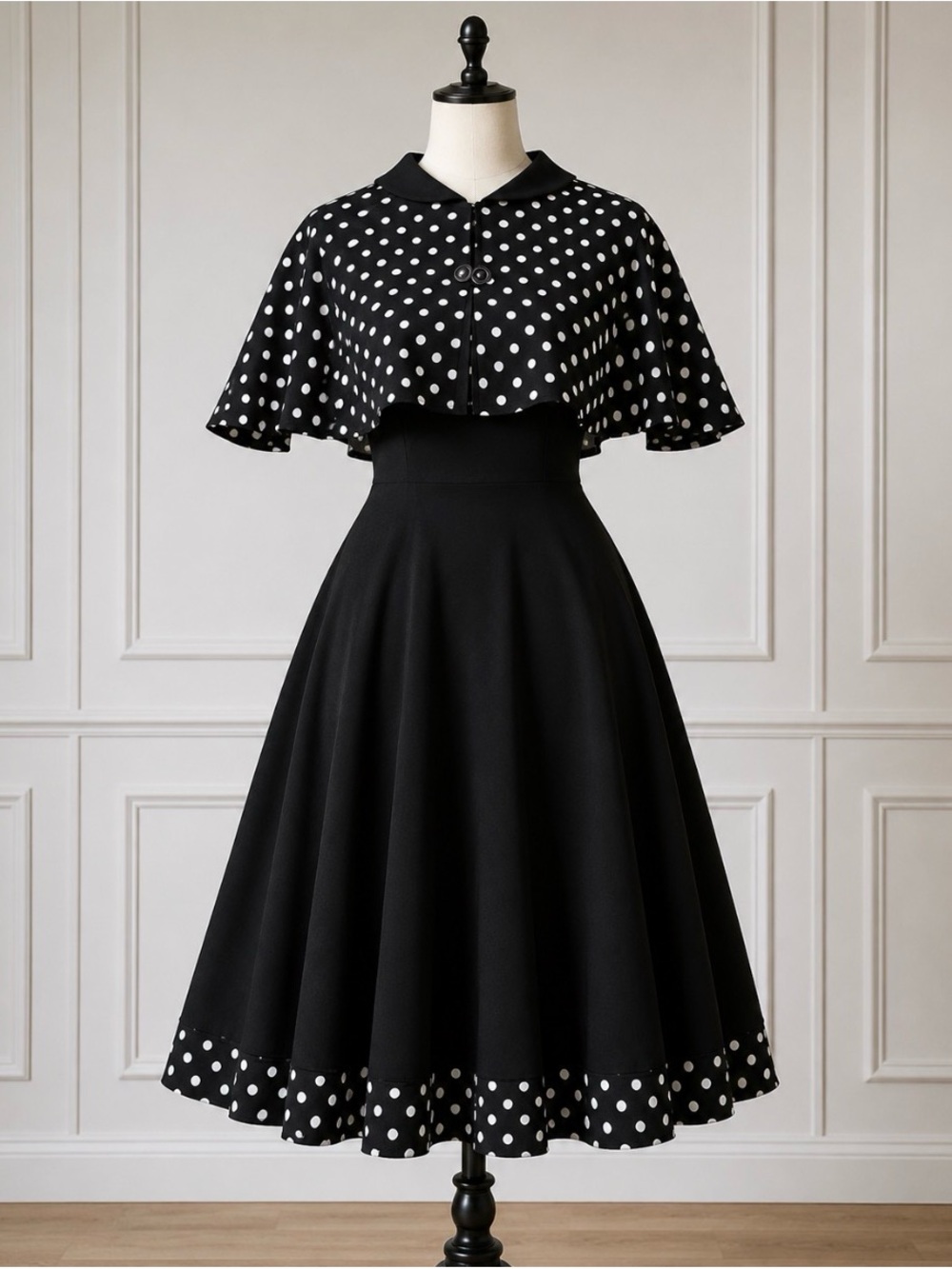 Elegant Retro Polka Dot Dress